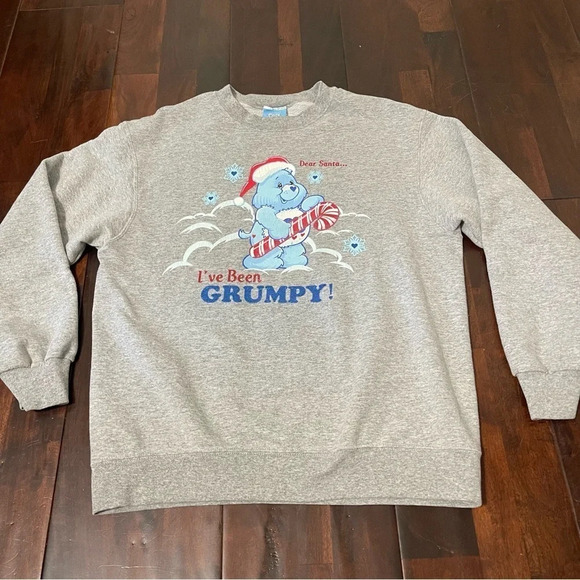 Care Bears Sweatshirt Dear Santa I’ve Been Grumpy Crewneck Size Medium - Picture 3 of 9
